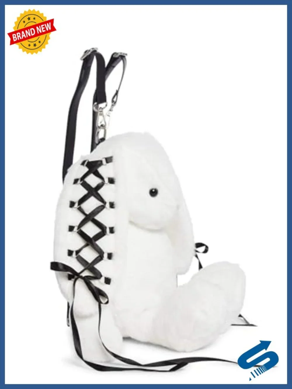 Faux Fur Bunny Plush Backpack with Adjustable Straps